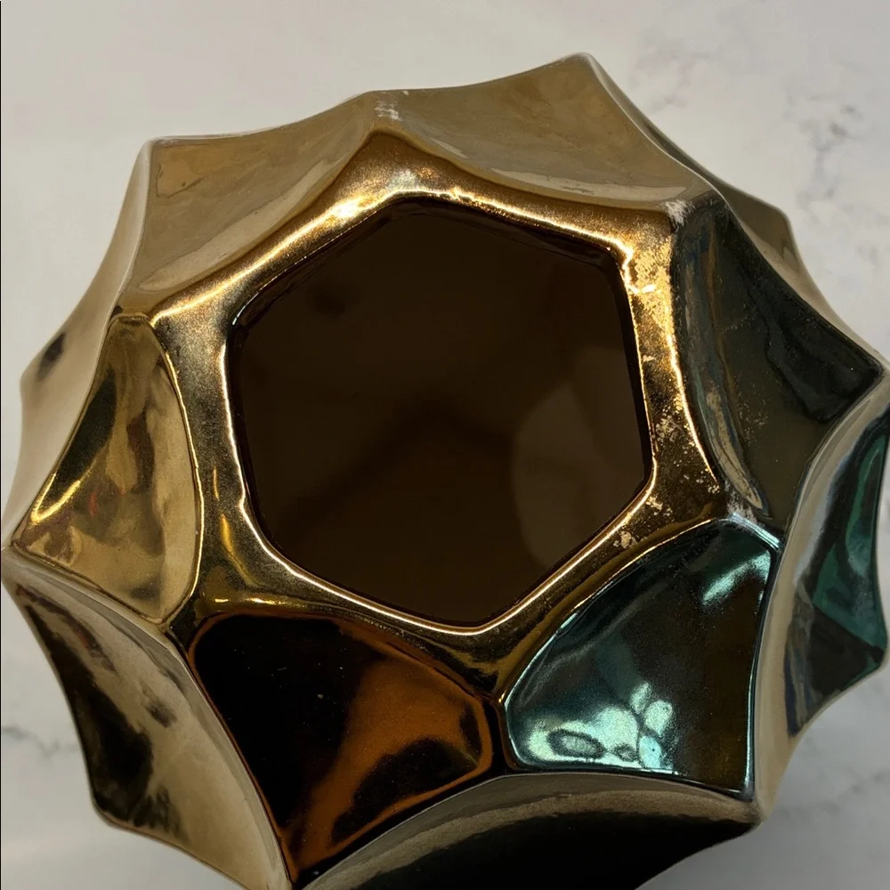Z Gallerie Metallic Gold Geometric Vase